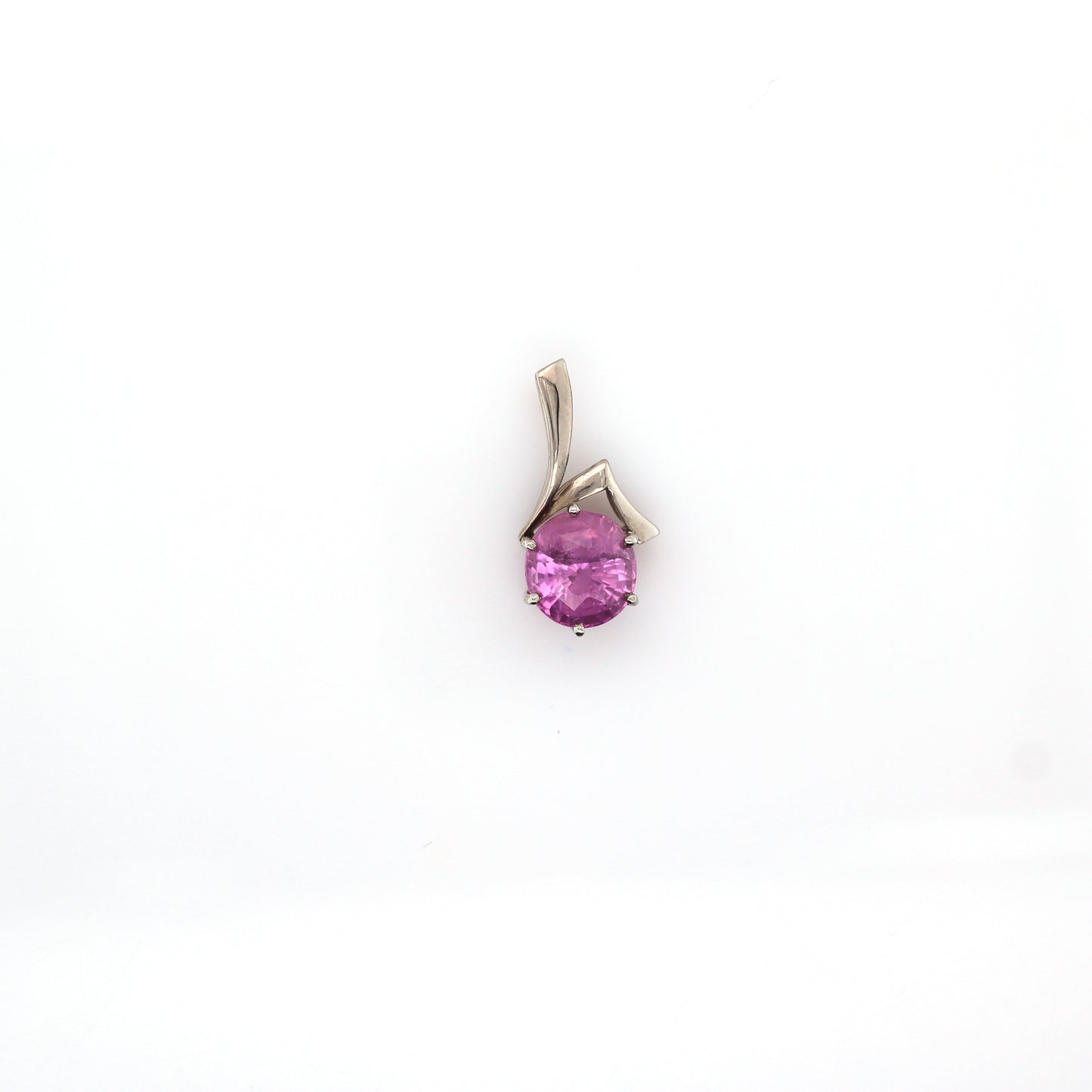 Pink Sapphire Pendent - 18K White Gold 1.05 g