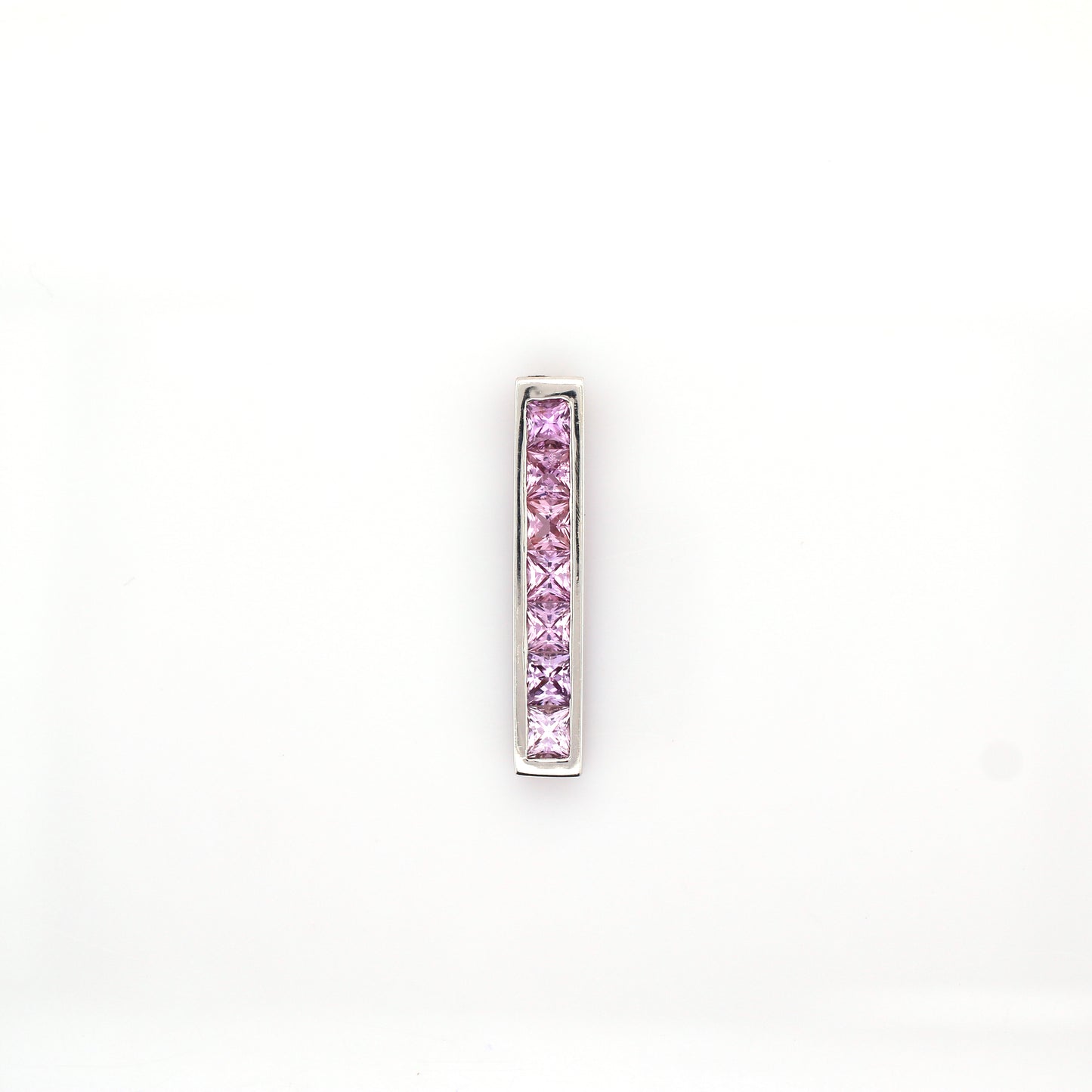 Pendant Pink Sapphire - 18 K White Gold 2.31 g