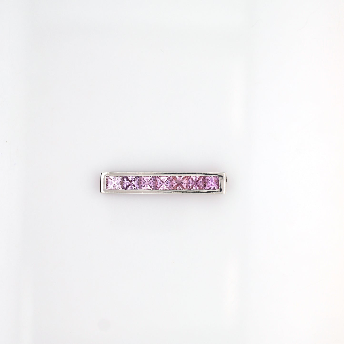 Pendant Pink Sapphire - 18 K White Gold 2.31 g