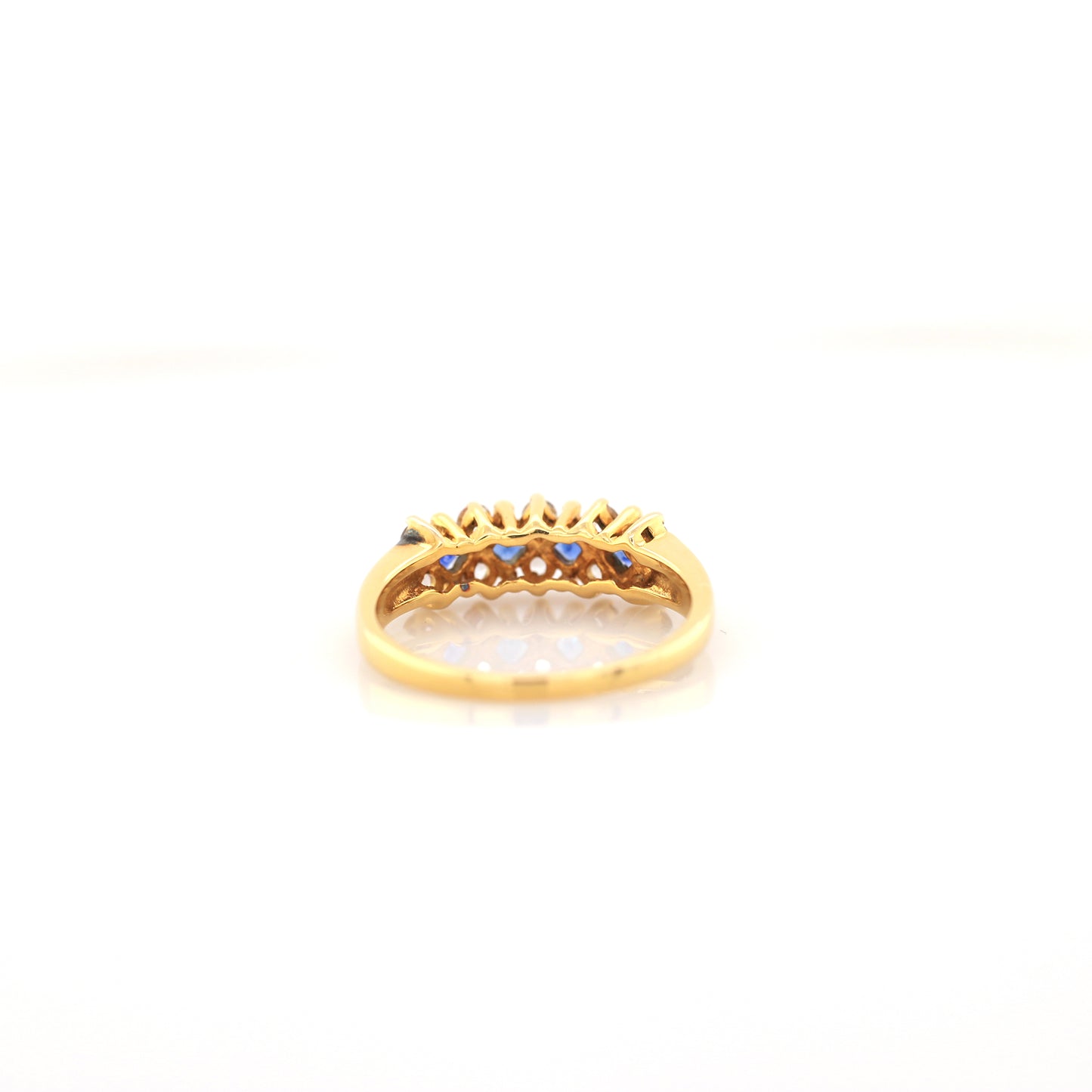Blue Sapphire & White Sapphire Eternity Ring - 3.47g
