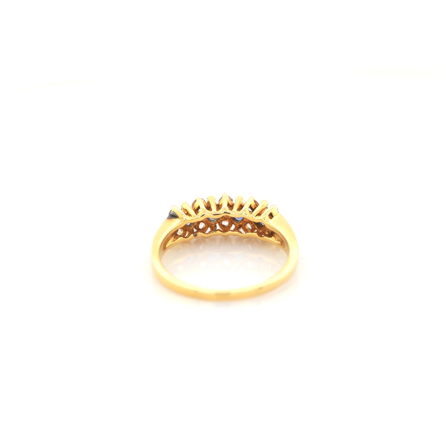 Blue Sapphire & White Sapphire Eternity Ring - 3.47g