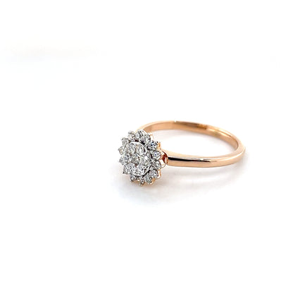 diamond ring in 18K rose gold