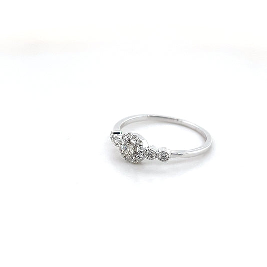 18K White Gold Diamond Ring 1.48g