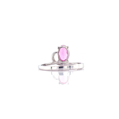 Pink sapphire ring in 18K white gold