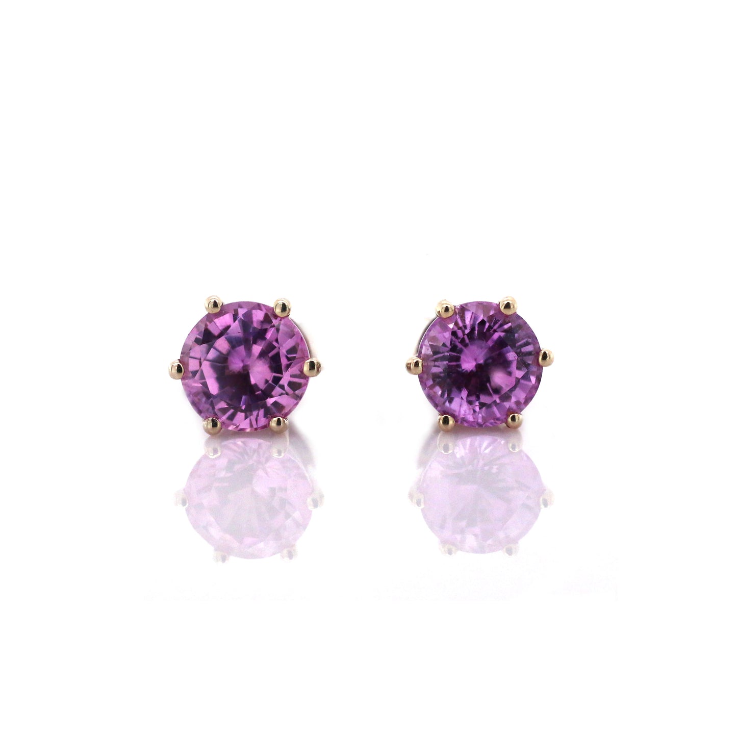 This Sparkling created Pink Sapphire Earring is Simple but Stunning