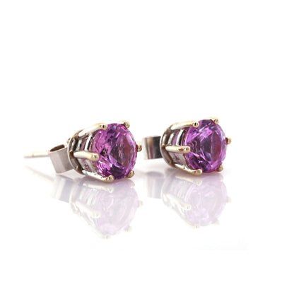 Pink sapphire earrings