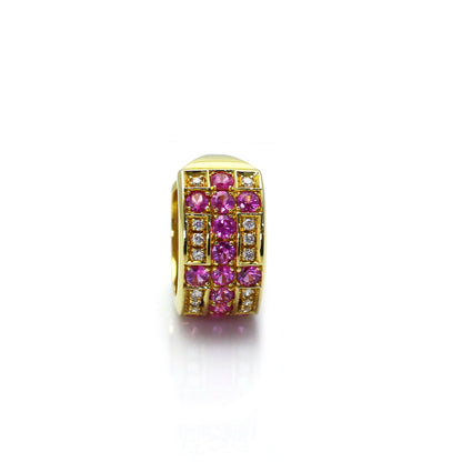 diamond and ruby earrings in 18K yellow gold