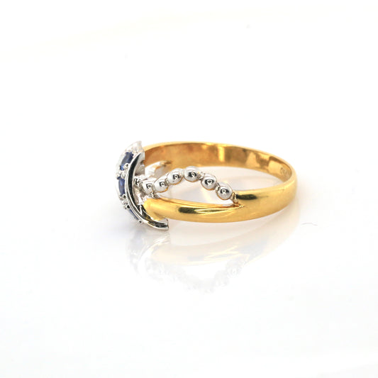 White sapphire and Blue sapphire ring