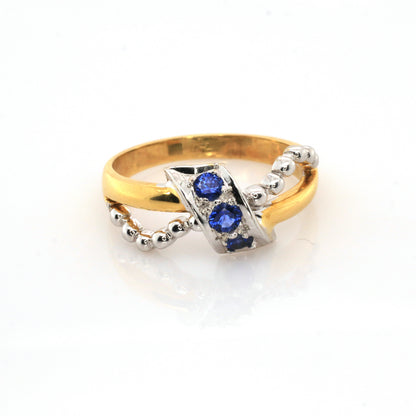 White sapphire and Blue sapphire ring