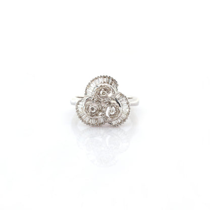diamond cluster ring in 18K white gold