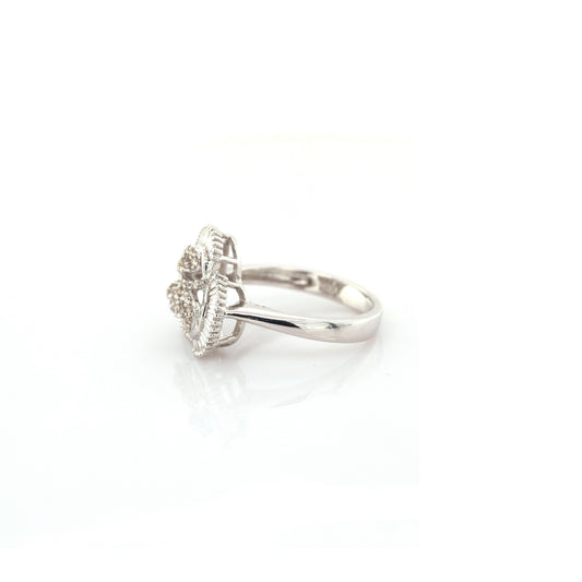 diamond cluster ring in 18K white gold