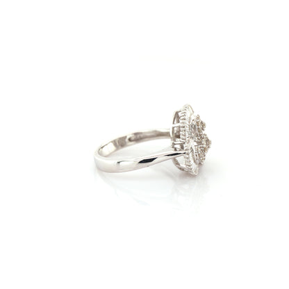 diamond cluster ring in 18K white gold