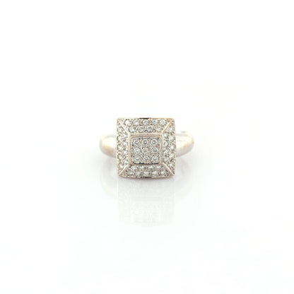 diamond cluster ring in 18K white gold
