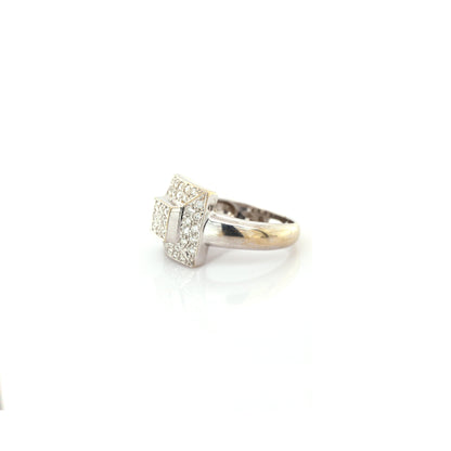diamond cluster ring in 18K white gold