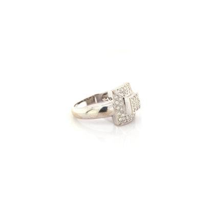 diamond cluster ring in 18K white gold