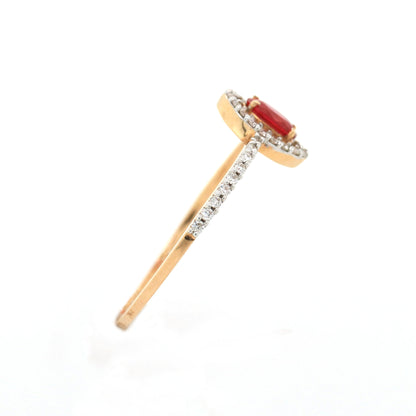 ruby vintage ring in 18K rose gold