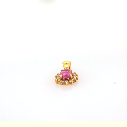 Pink sapphire pendant in 18K yellow gold