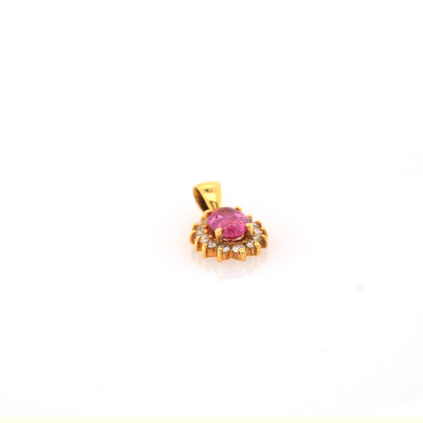 Pink Sapphire Pendent - 14k yellow Gold