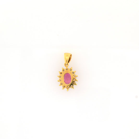 Pink sapphire pendant in 18K yellow gold