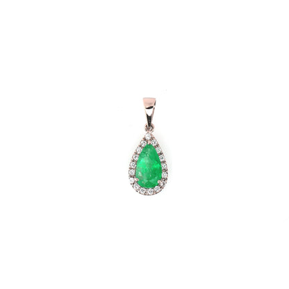 emerald pendant in 18K white gold