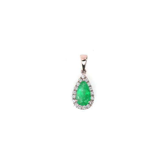 Emerald Pendent - 18K White Gold 1.58 g