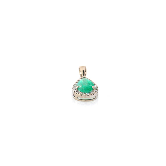 emerald pendant in 18K white gold