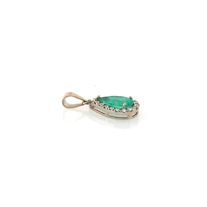 emerald pendant in 18K white gold