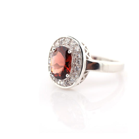 garnet ring in silver