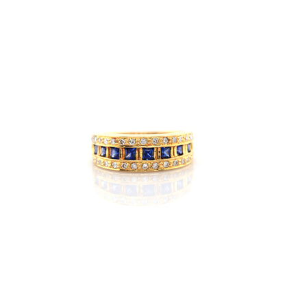 Blue sapphire and diamond eternity jewellery piece