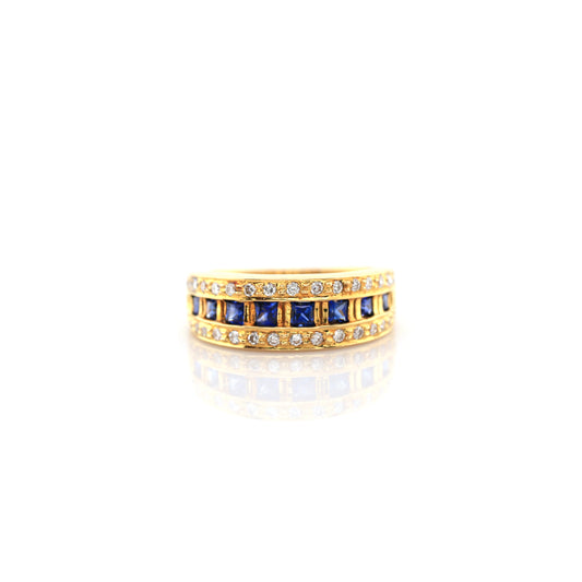 Blue sapphire and diamond eternity jewellery piece