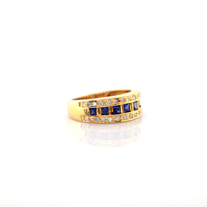 Blue sapphire and diamond eternity jewellery piece