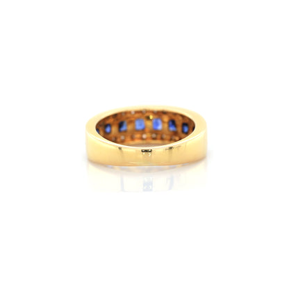 Blue sapphire and diamond eternity jewellery piece