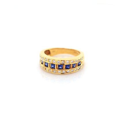 Blue sapphire and diamond eternity jewellery piece