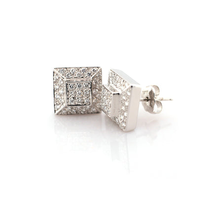 diamond earrings in 18K white gold