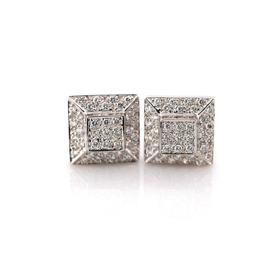 diamond earrings in 18K white gold