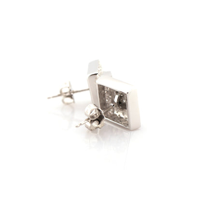 diamond earrings in 18K white gold