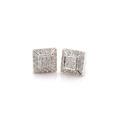 diamond earrings in 18K white gold