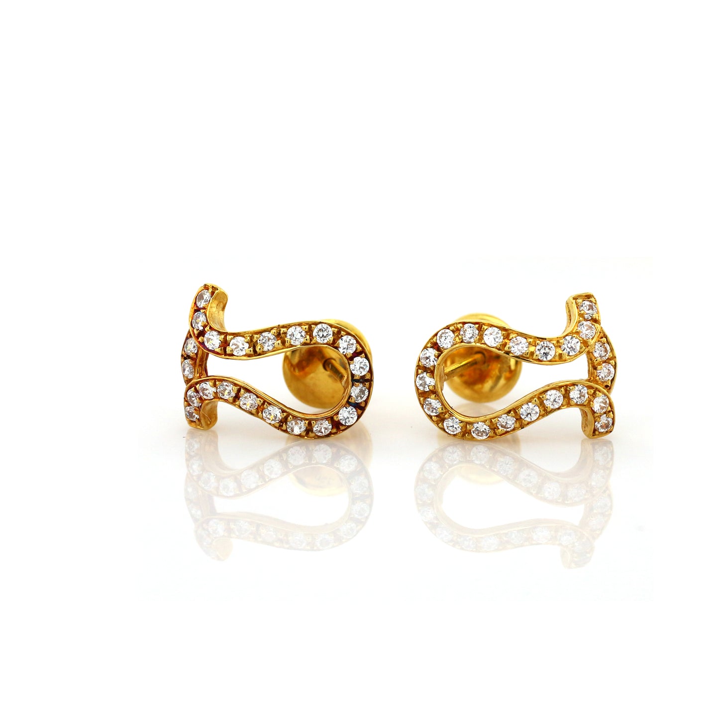 American Diamond Earring - 18k Yellow Gold 4.26 gm