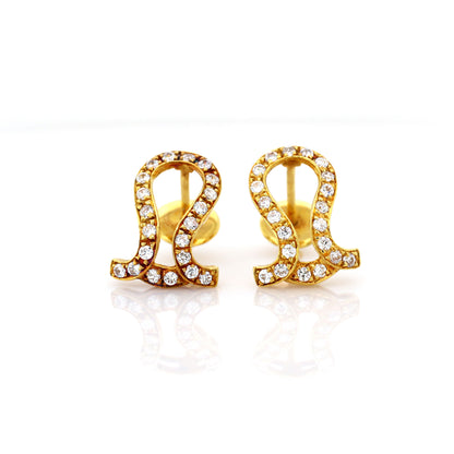 diamond earrings in 18K yellow gold
