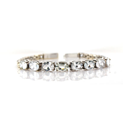 White sapphire bracelet in 18K white gold