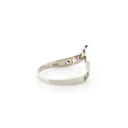 Nawarathna gemstones ring in 18K white gold
