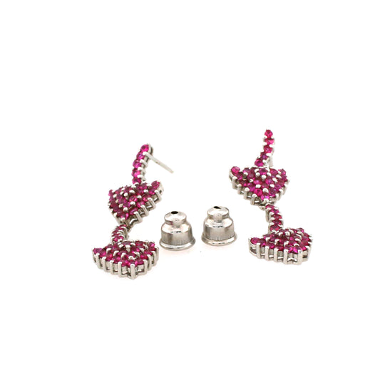 Pink sapphire earrings