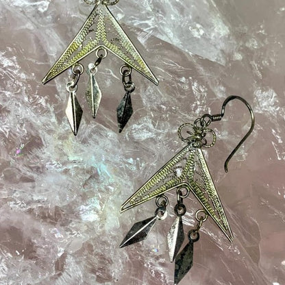 filigree earrings in silver