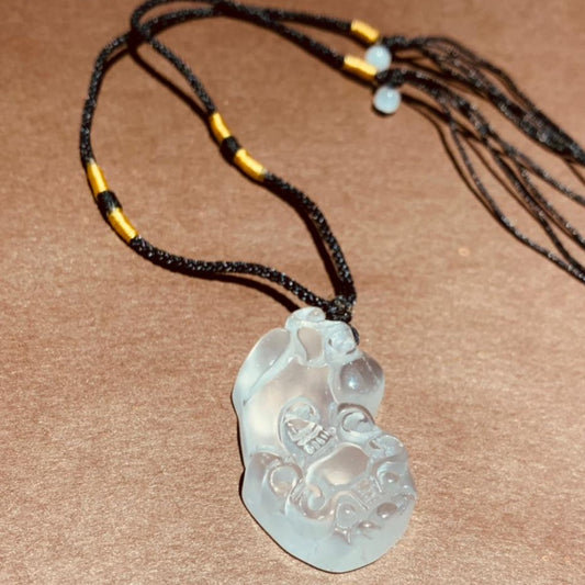 Natural Carved Chalcedony Dragon Pendant