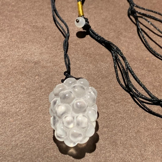 Natural Carved Chalcedony Grape Pendant