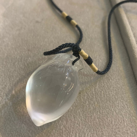 Natural Carved Chalcedony  Persimmon Pendant