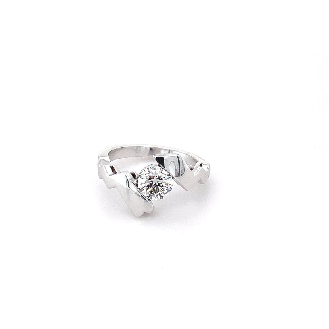 diamond Pokemon ring in 18K white gold