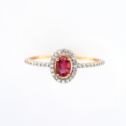 ruby vintage ring in 18K rose gold