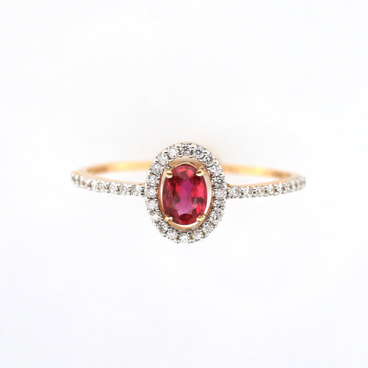 ruby vintage ring in 18K rose gold