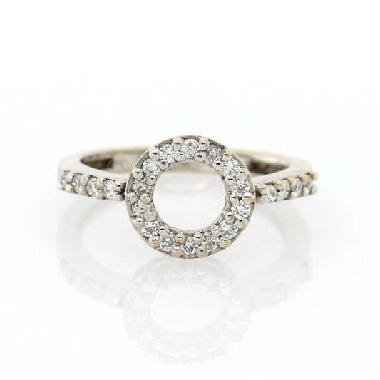 Diamond White Gold Engagement Ring - 2.8 g